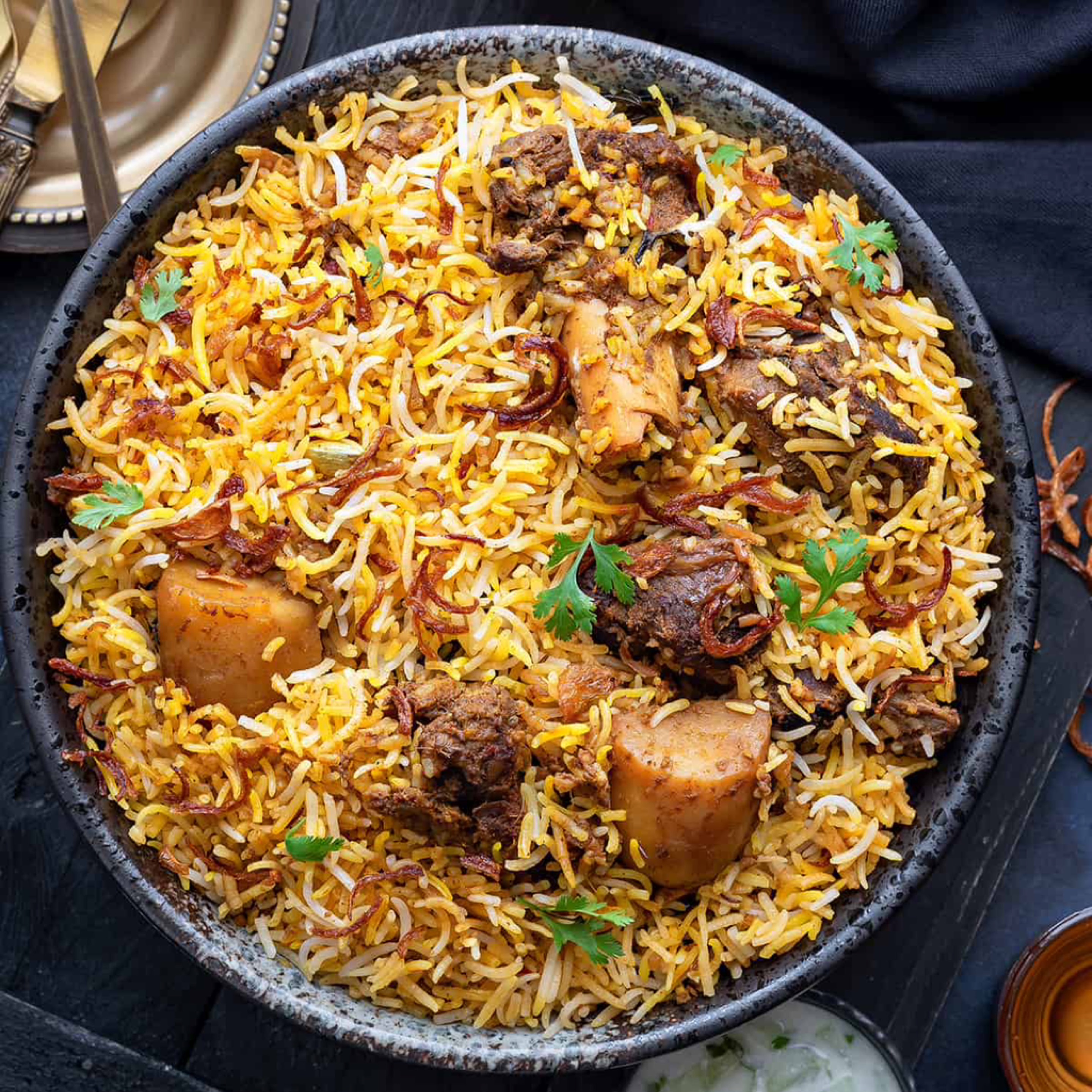 Goat Dum Biryani.