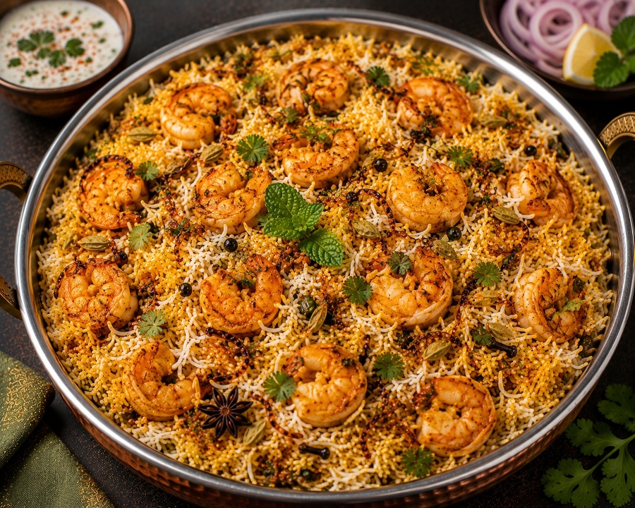 Shrimp Biryani.