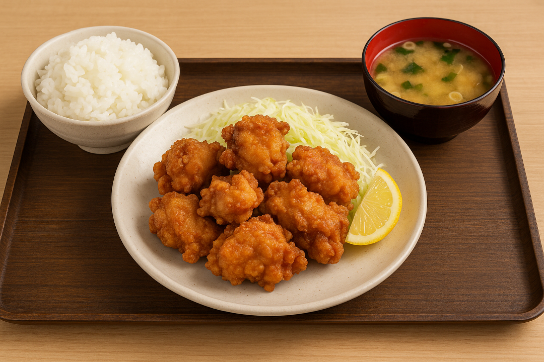 Chicken Karaage Rice Set.