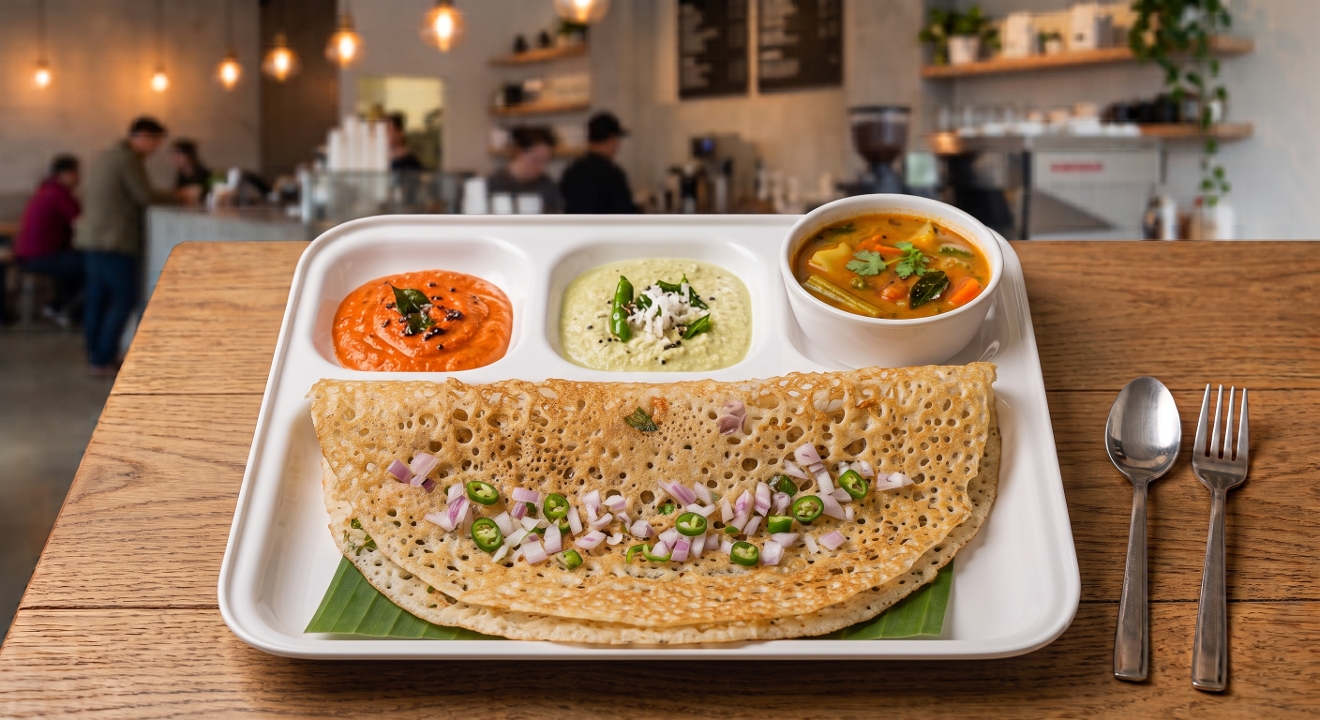 Rava Onion Chilli Dosa.