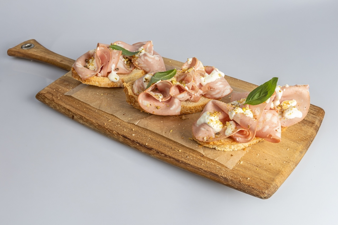 Mortadella Bruschetta.