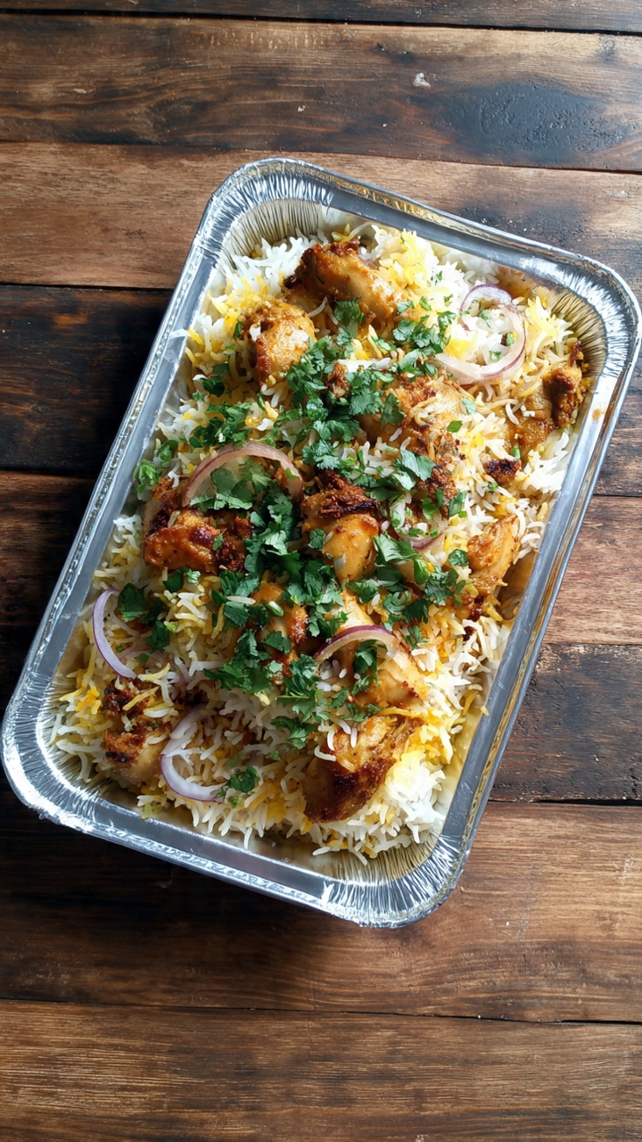Party Tray - Aura Special Boneless Chicken Biryani.
