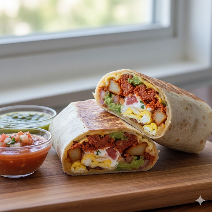 Chorizo Breakfast Burrito.