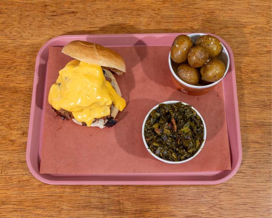 Brisket Cheddar Sandwich Meal.