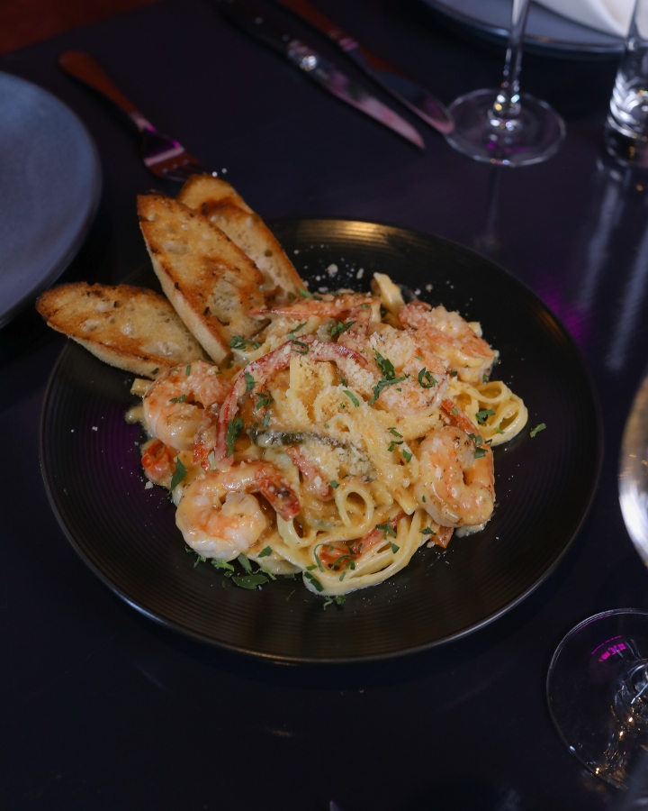 Shrimp Fettuccine Alfredo.