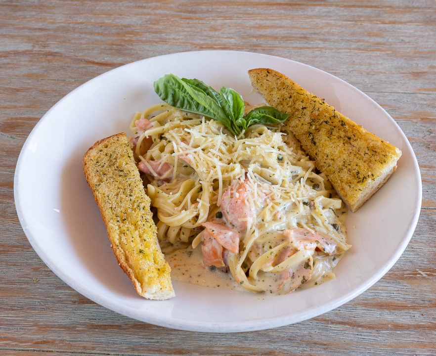 Smoked Salmon Fettuccine.