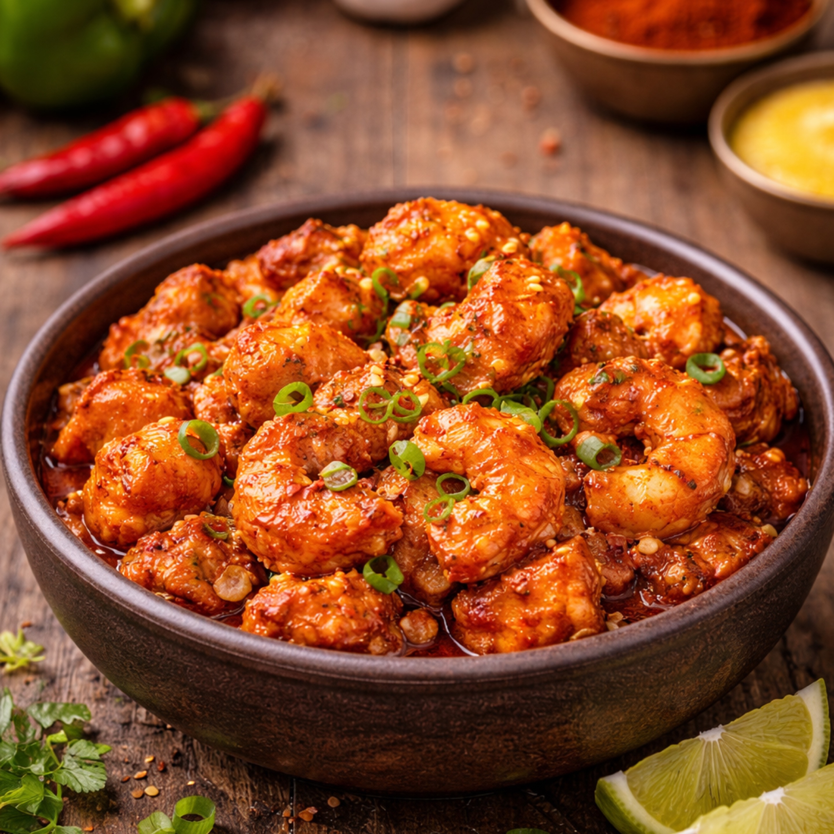 Velluli Karam Shrimp.