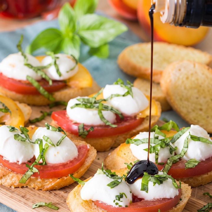 Mozzarella Tomato Basil Toast.