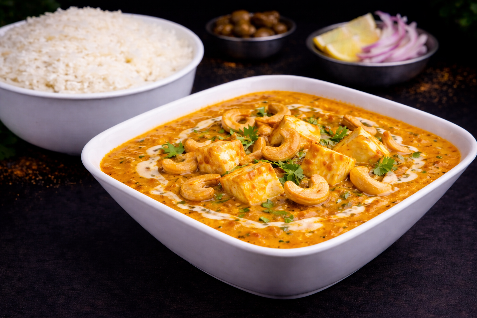 Cashew Paneer Curry.