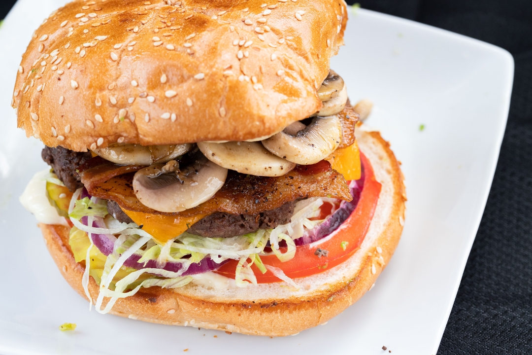 SW Bacon Mushroom Cheeseburger.
