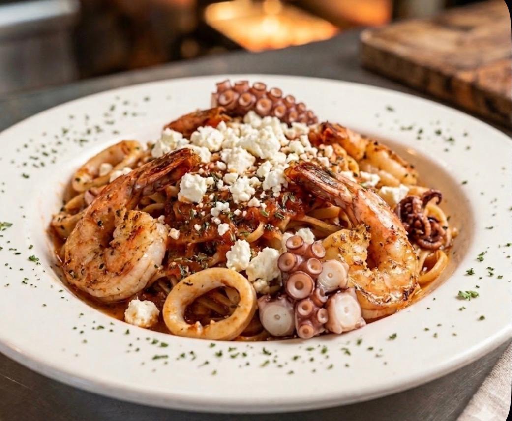 Mediterranean Seafood Pasta.