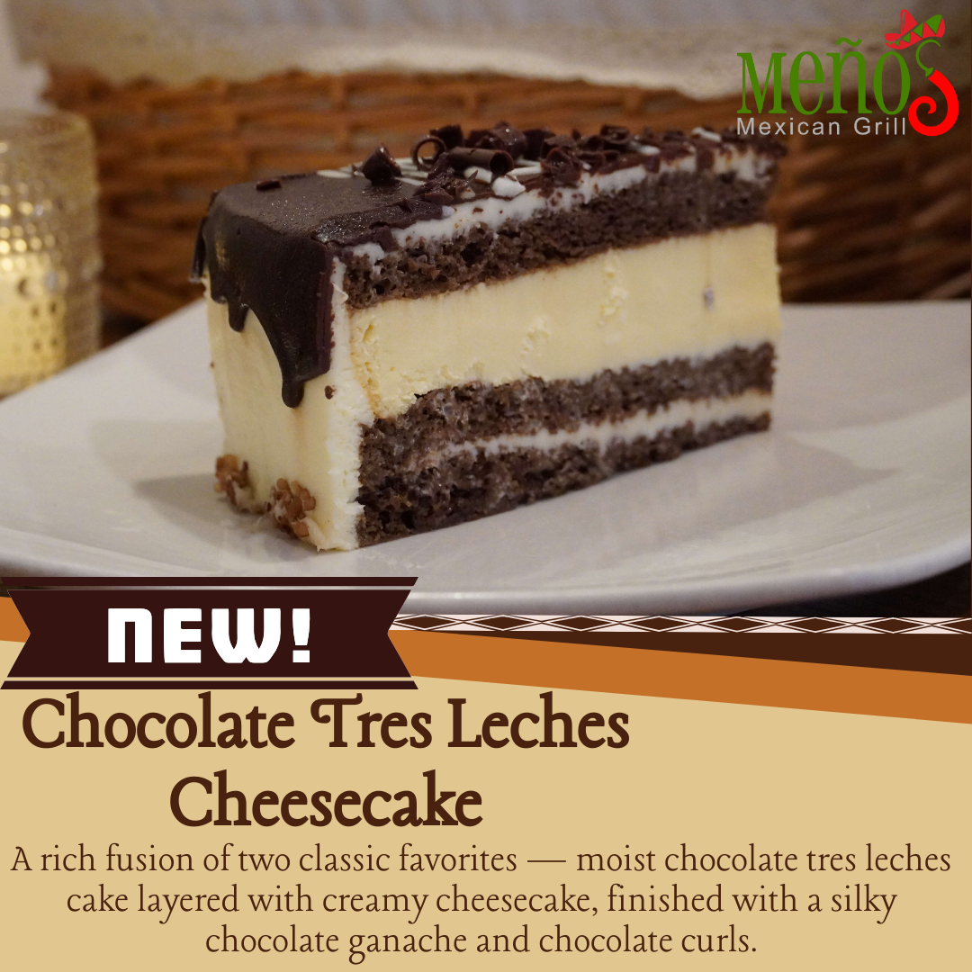 Chocolate tres leches Cheesecake.