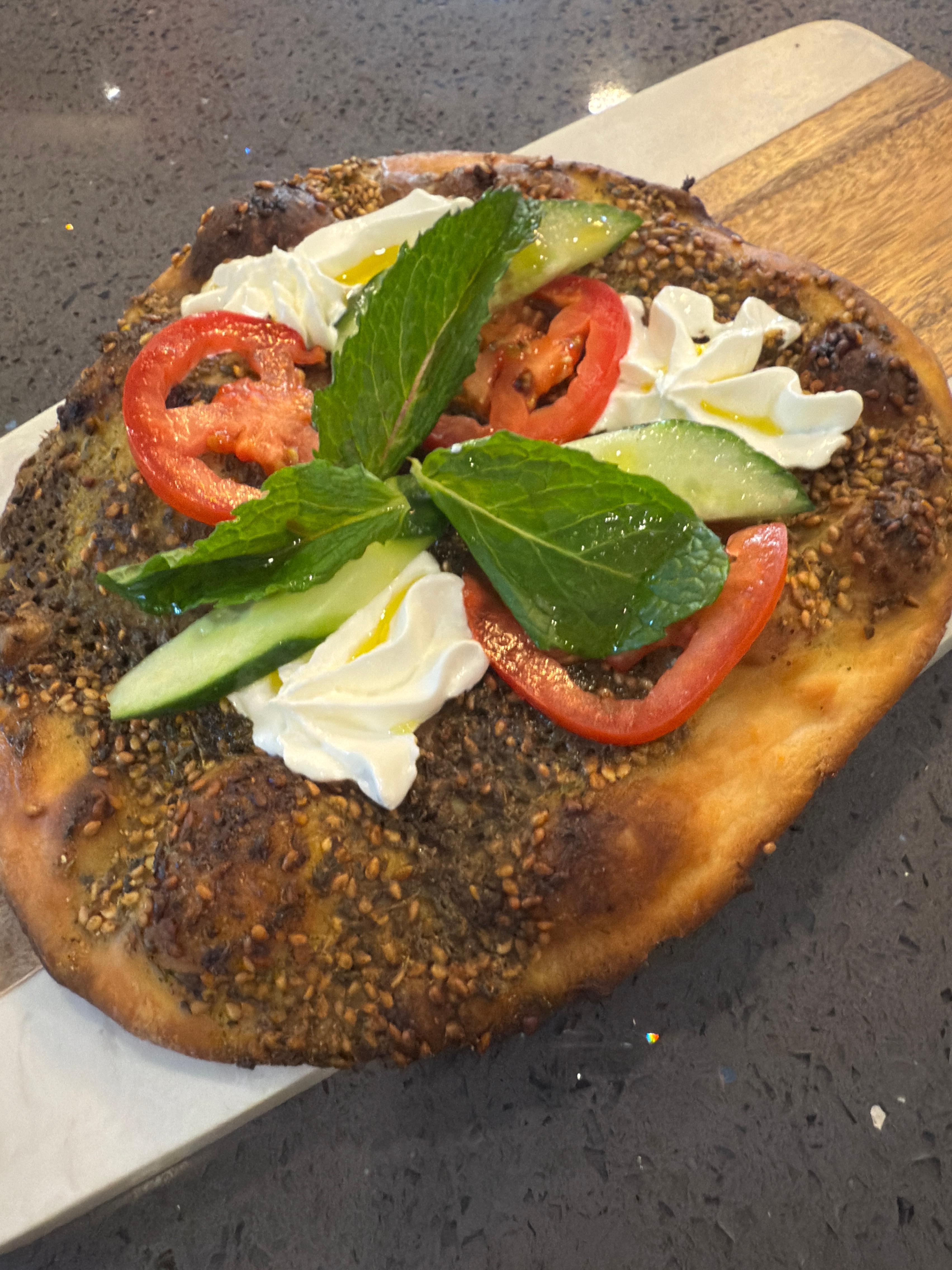 Labneh, Za'atar & Veggies Mini Pie.