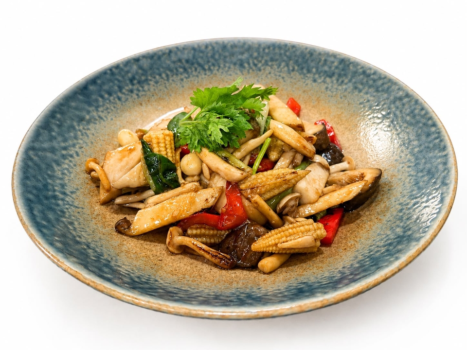 Pad Hed Ruam – Vegan Mixed Mushroom Stir-Fry.