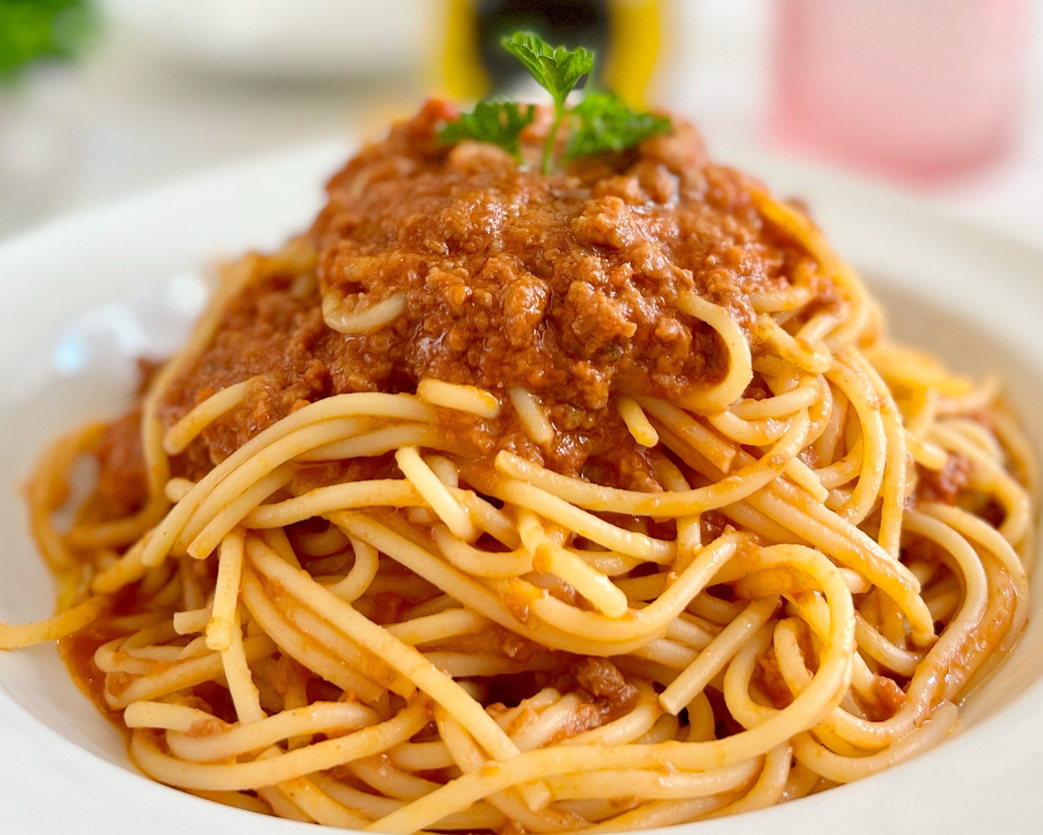 Vegan Fettuccine  alla Bolognese.