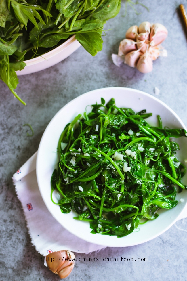 Snowpea Leaves Garlic Entree.