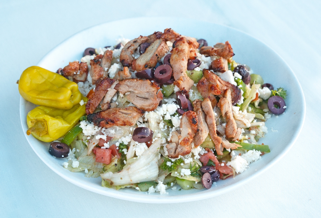 Jumbo Greek Salad w/protein.