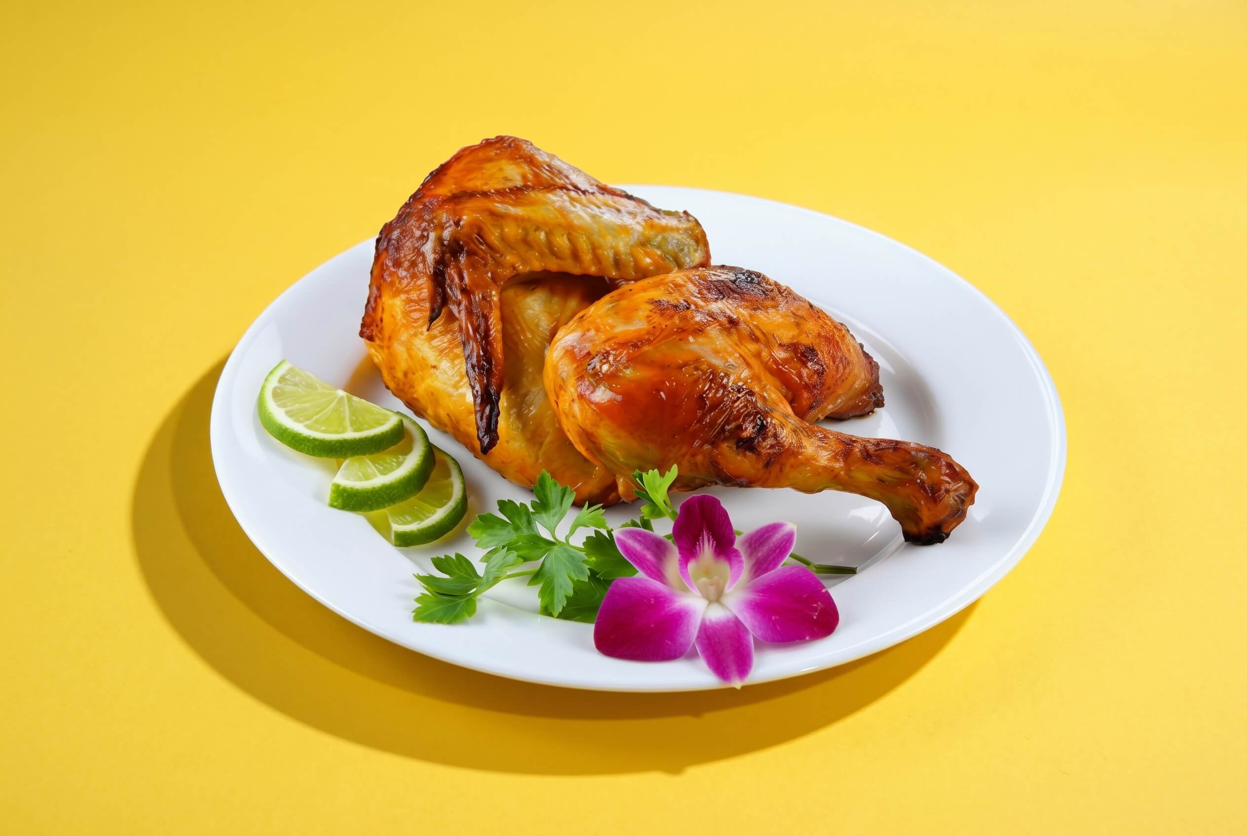 1/2 pollo solo - half Rotisserie Chicken Plain.