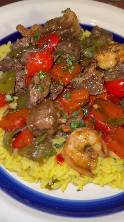 Yellow Rice Steak N Onion\Shrimp.