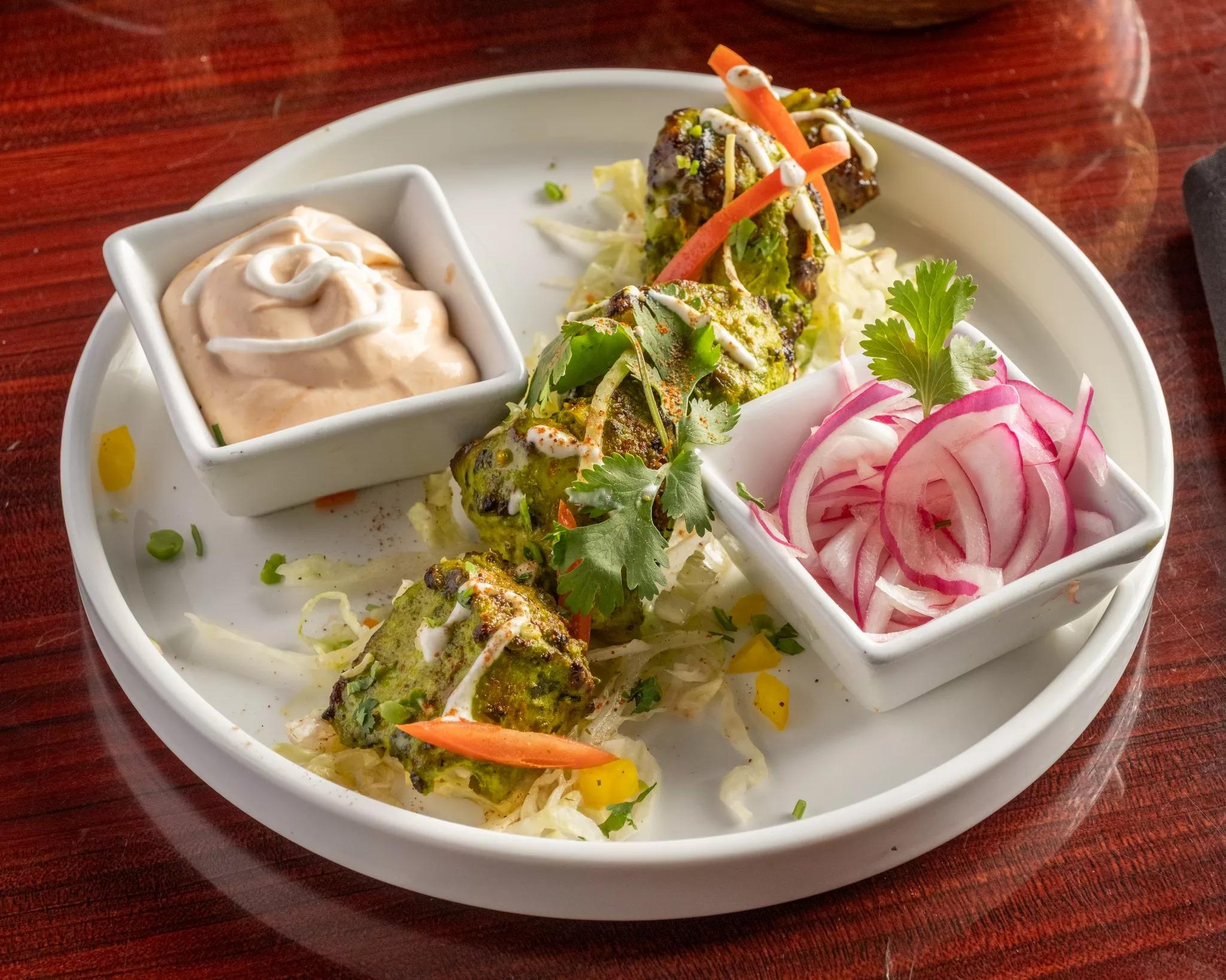 Hariyali Chicken Tikka Kebab.