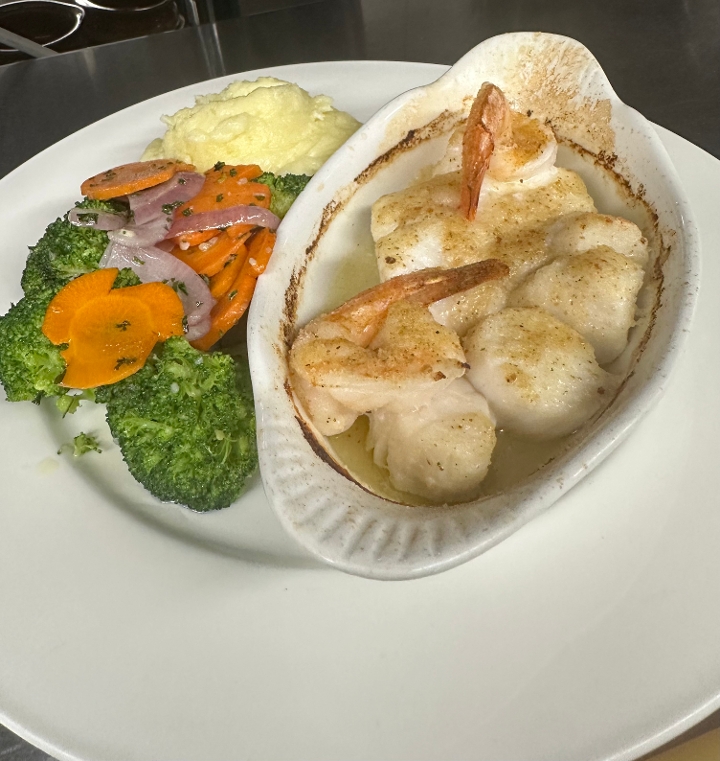 Baked Seafood Medley.