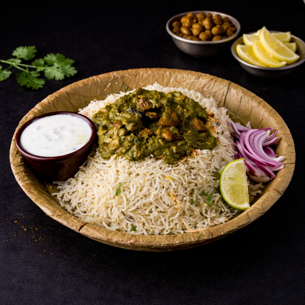 Pachimirchi Mushroom Pulao (Green Chilli Mushroom Pulao).