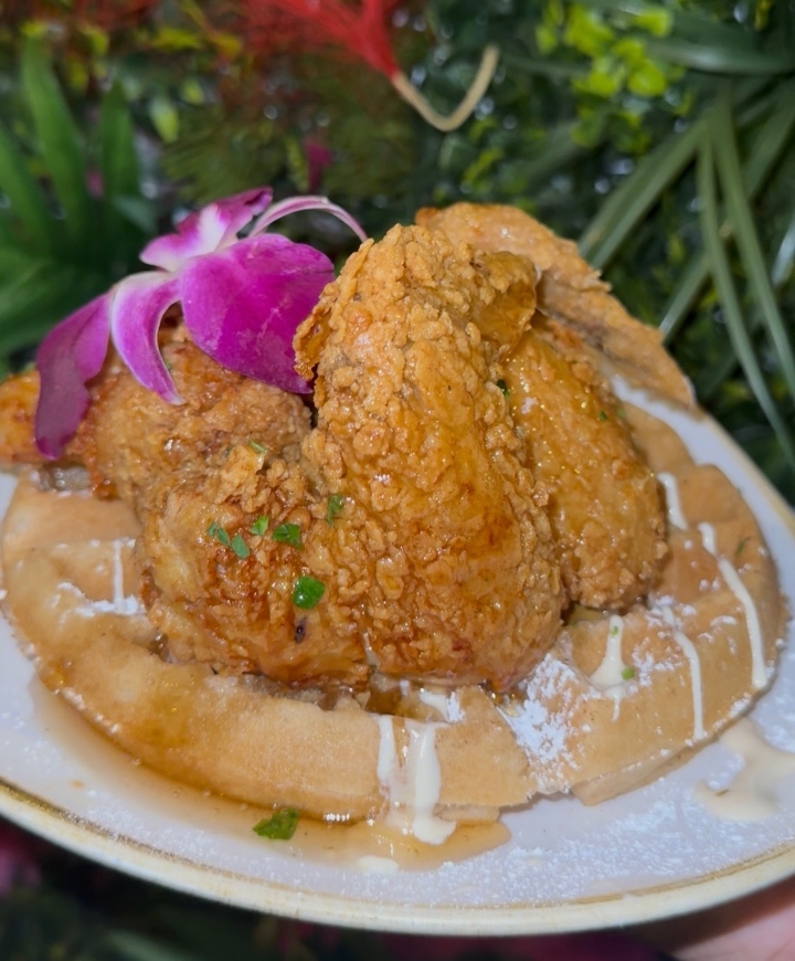 CHICKEN AND WAFFLES.