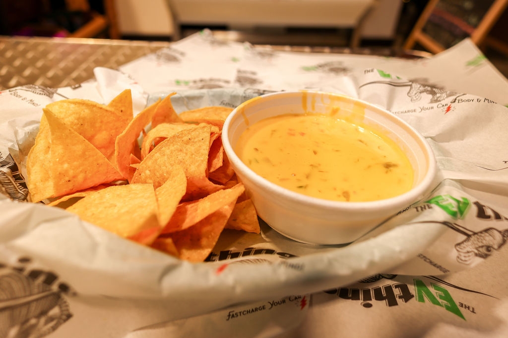 Hatch Chile con Queso and Chips.