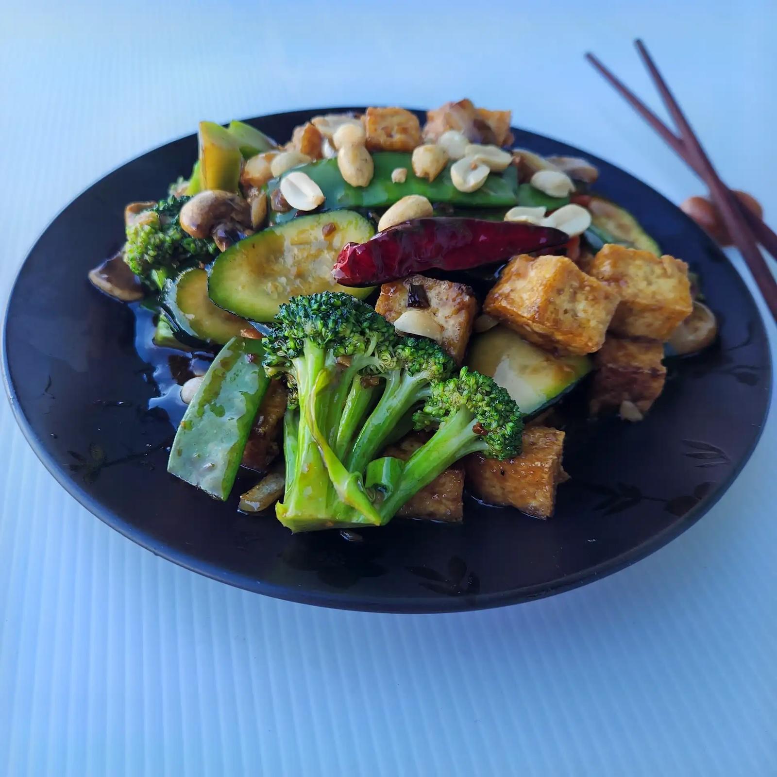 Kung Pao Tofu with Vegetables.