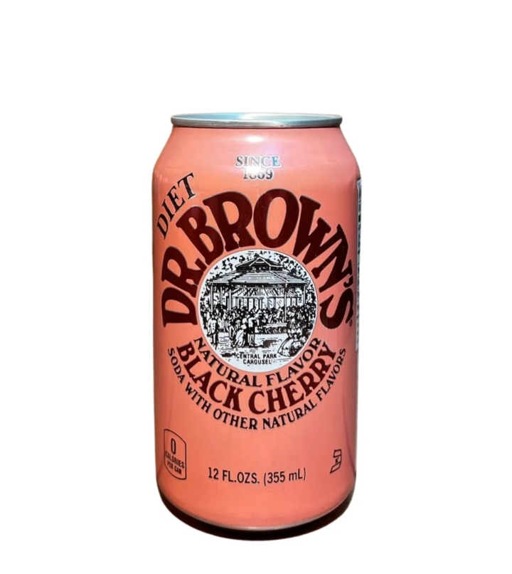 Diet Dr. Brown's Black Cherry (can).