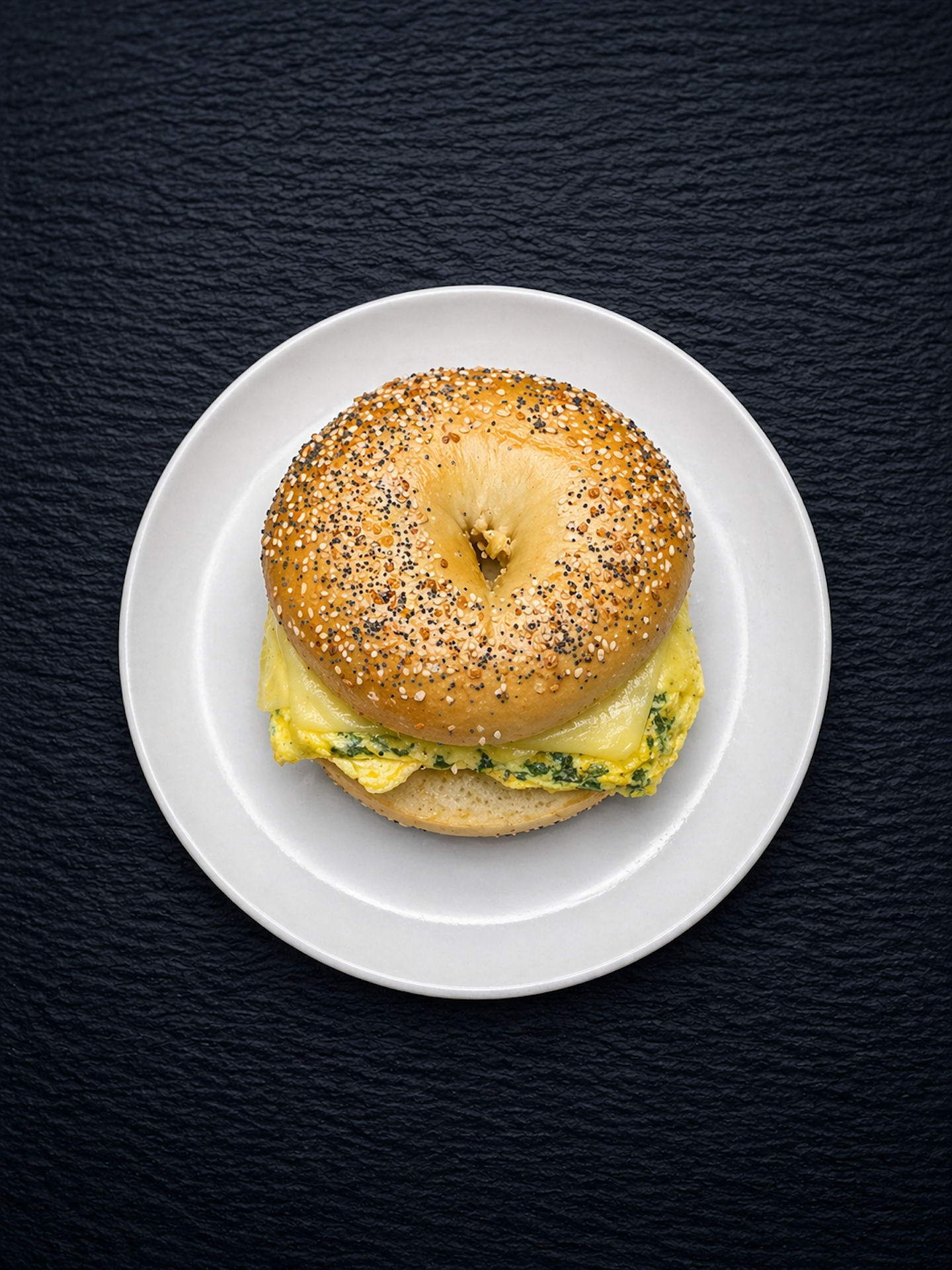 E7 Spinach & Swiss Omelet Sandwich.