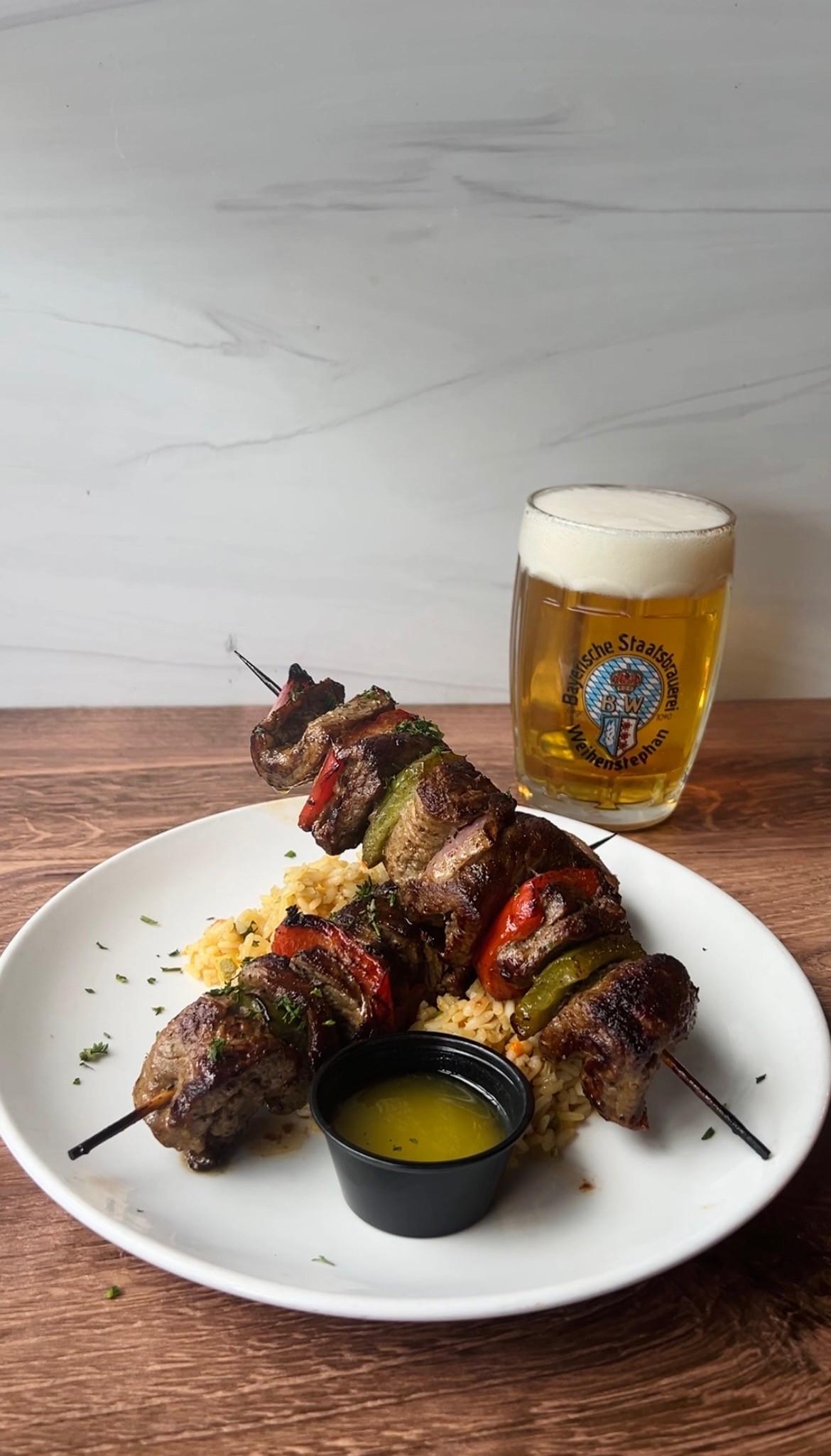 Drunken Steak Skewers.