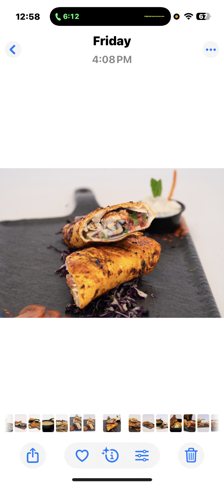 Chicken Kabab Wrap.