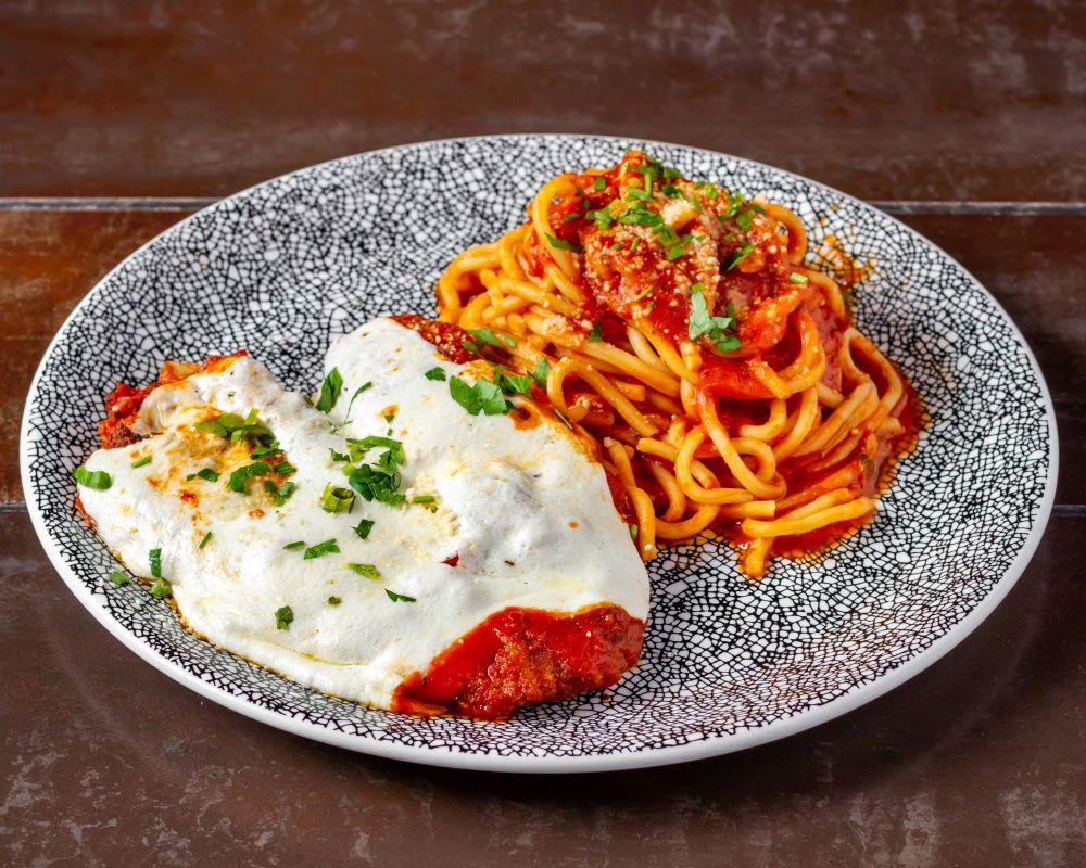 Family Meal for 4: Chicken Parmigiana.