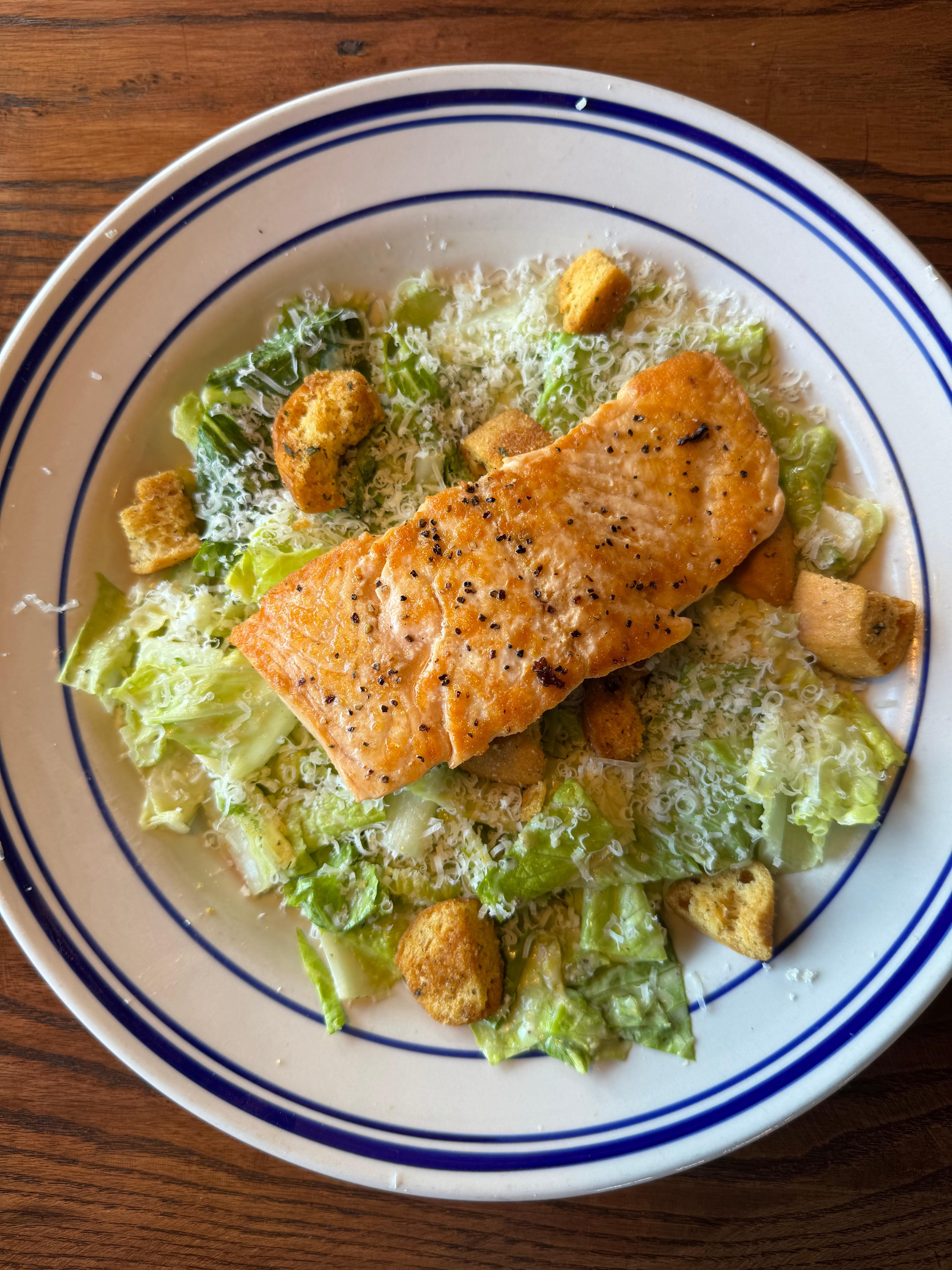 Salmon Caesar Salad.