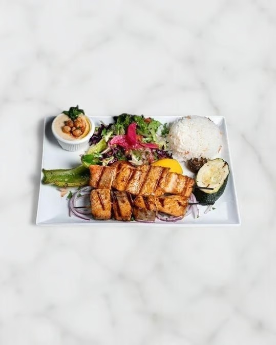 SALMON KEBAB.