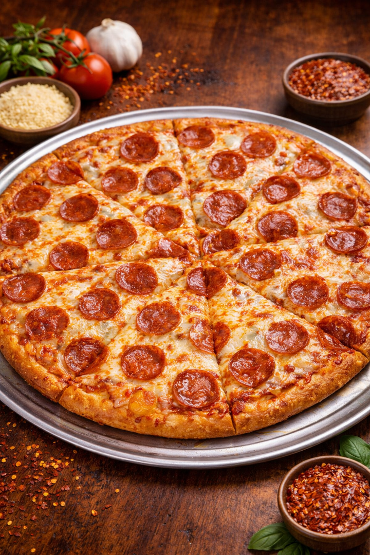 18" Extra Large Pepperoni Pizza.