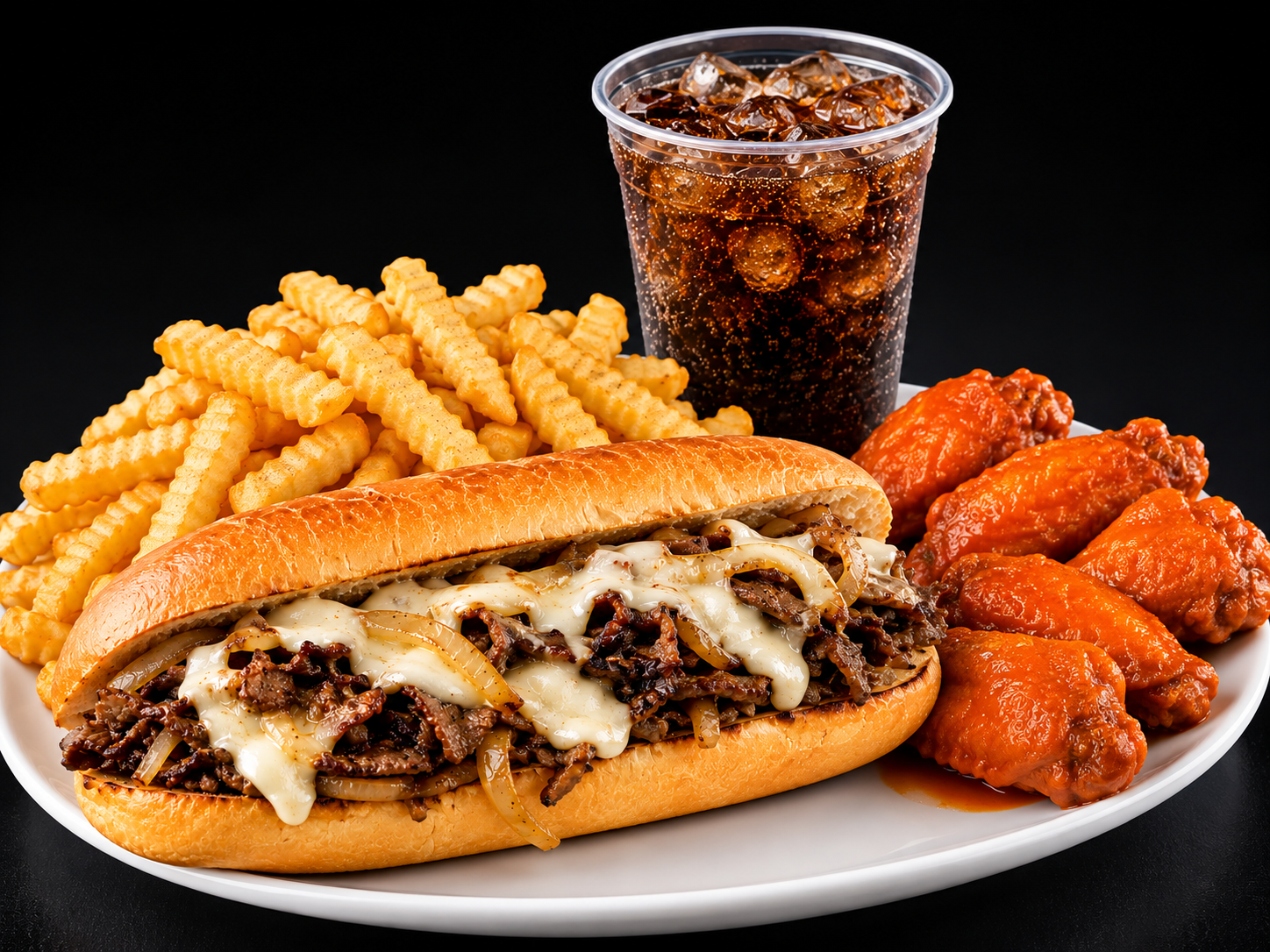 Philly + 5 Wings Combo.