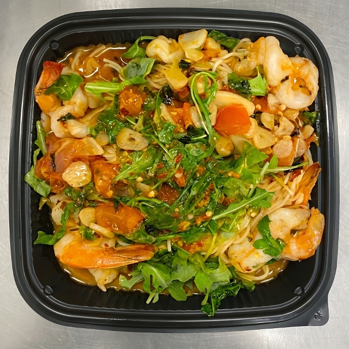 Shrimp and Arugula Special Dinner.