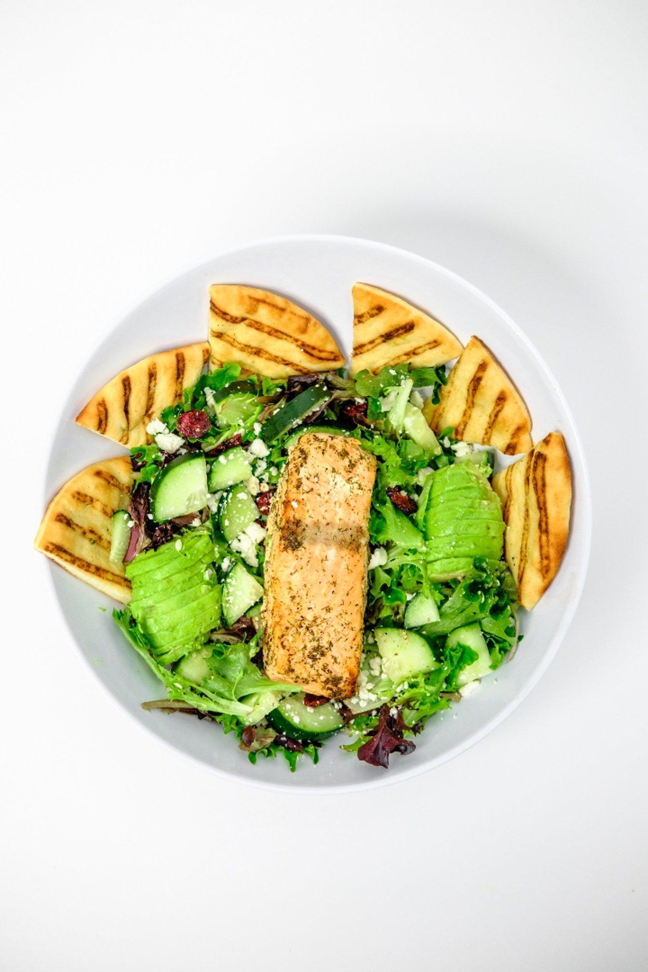 Avocado citrus salmon salad.