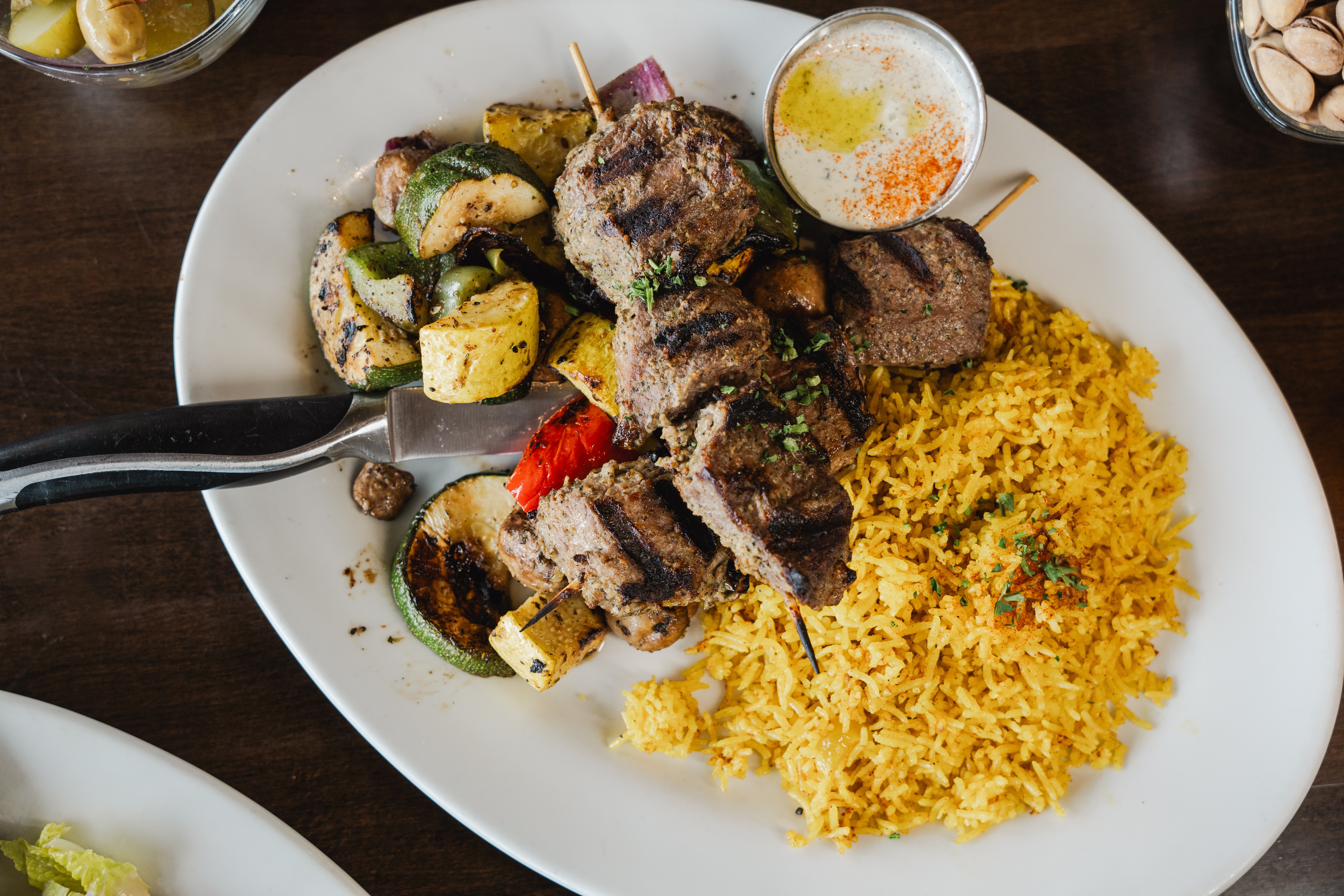 Dinner - Lamb Kebab Platter.