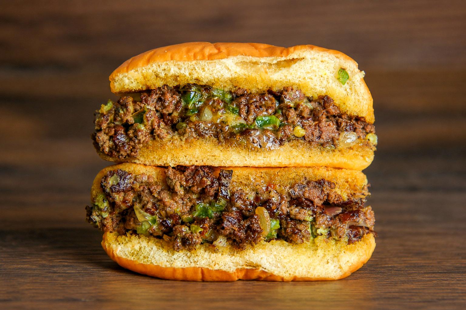Sassy Chopped Cheese on Potato Bun.