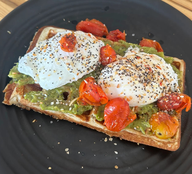 Avocado & Egg Waffle.
