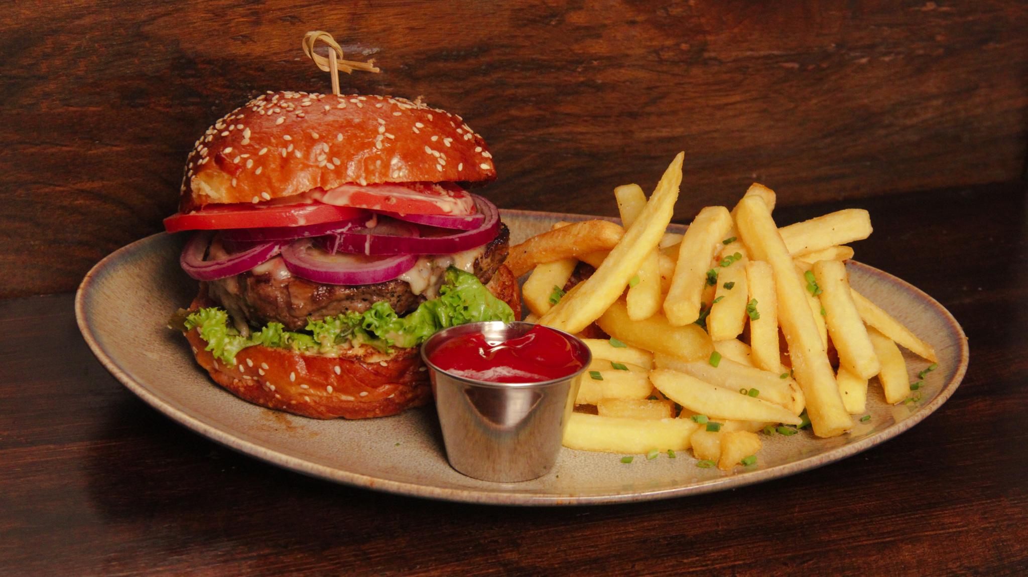 (aged.) Signature Burger.