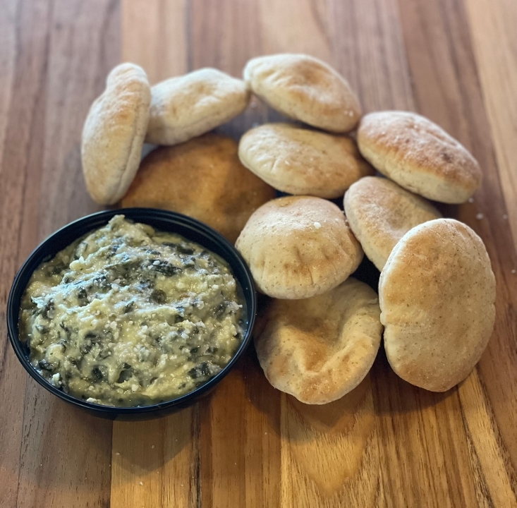 Spinach Artichoke Dip + Warm Pita.