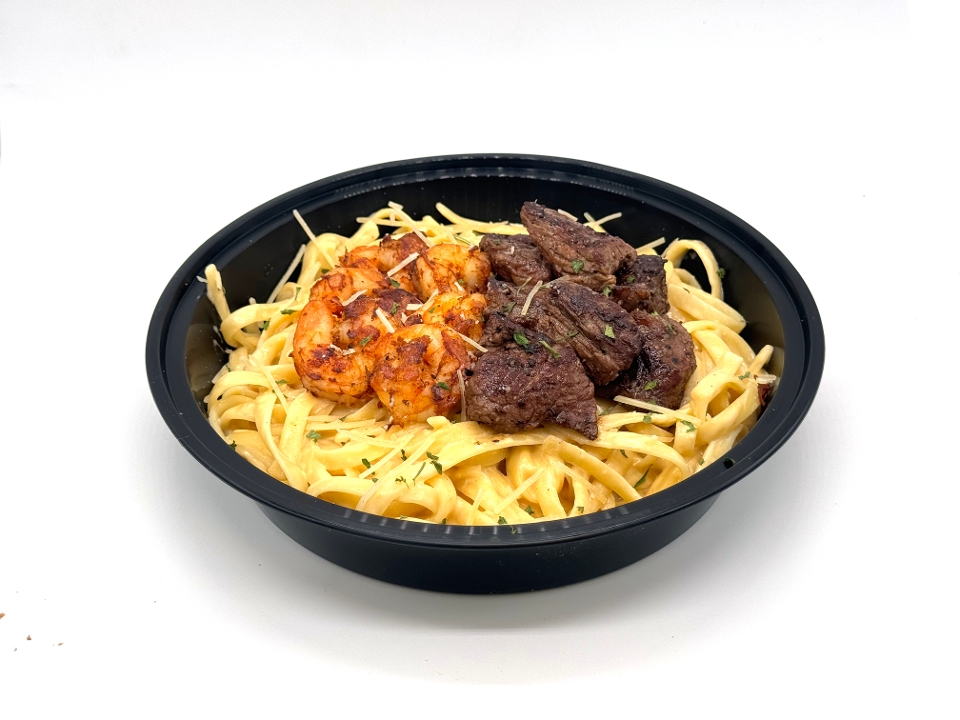 Steak & Shrimp Lobster Alfredo.