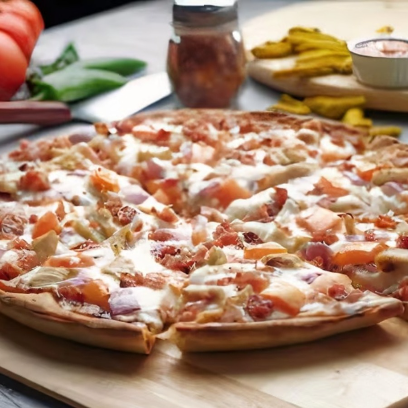 Detroit Halal Bombay BBQ Pizzatwist.
