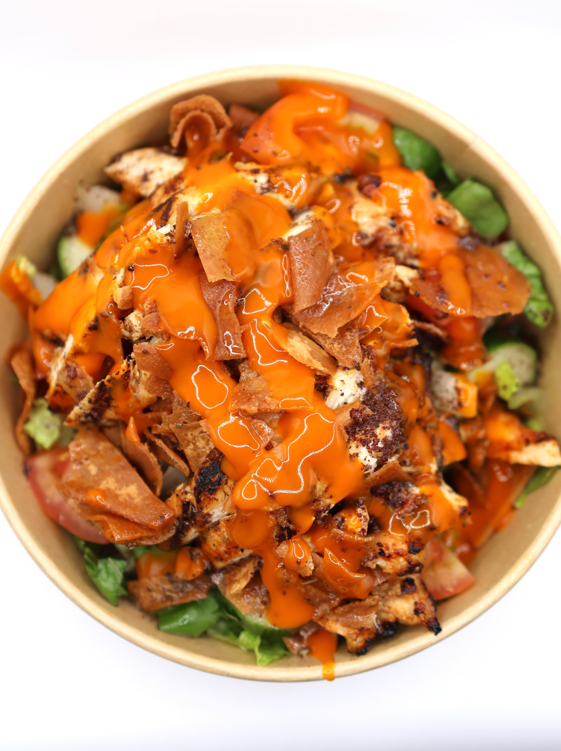 Crispy Buffalo -or- BBQ Chicken Salad.