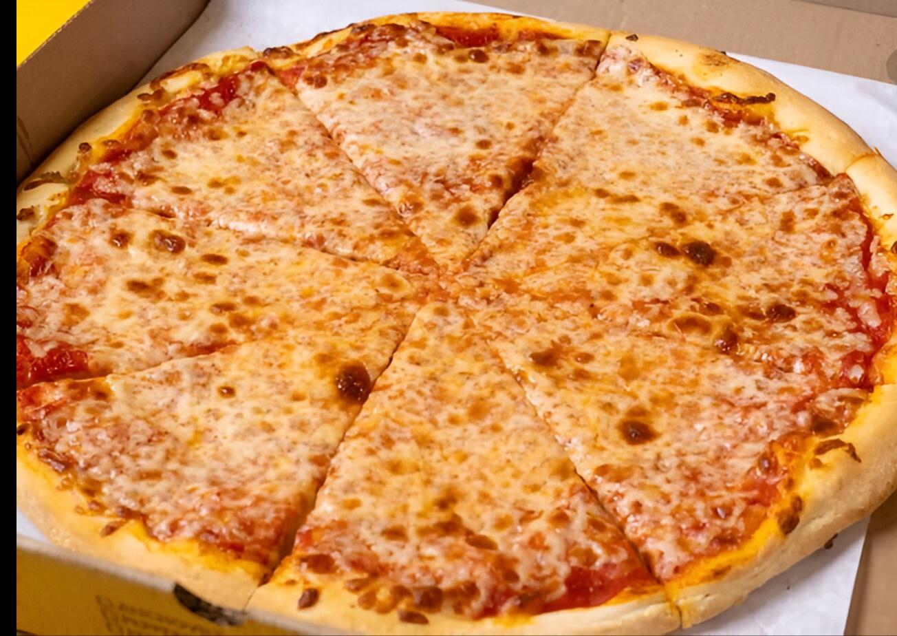 Large cheese pizza.