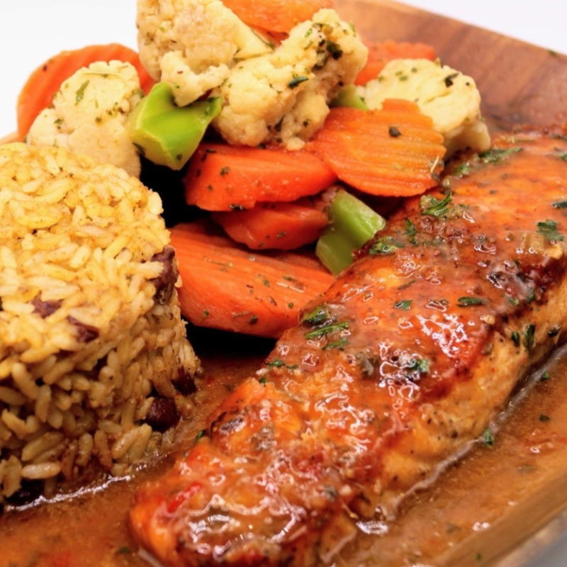 Tamarind Glaze Salmon.